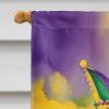 Jack Russell Terrier King of Mardi Gras House Flag Large Porch Sleeve Pole Decorative Outside Yard Banner Artwork Wall Hanging, Polyester, House Size