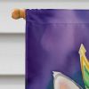 Alaskan Klee Kai King of Mardi Gras House Flag Large Porch Sleeve Pole Decorative Outside Yard Banner Artwork Wall Hanging, Polyester, House Size