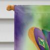 English Foxhound King of Mardi Gras House Flag Large Porch Sleeve Pole Decorative Outside Yard Banner Artwork Wall Hanging, Polyester, House Size