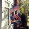 Rottweiler Two Hearts House Flag Large Porch Sleeve Pole Decorative Outside Yard Banner Artwork Wall Hanging, Polyester, House Size, Multicolor