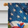 All American Shiba Inu House Flag Large Porch Sleeve Pole Decorative Outside Yard Banner Artwork Wall Hanging, Polyester, House Size, Multicolor