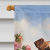 Jack Russell Terrier Two Hearts House Flag Large Porch Sleeve Pole Decorative Outside Yard Banner Artwork Wall Hanging, Polyester, House Size