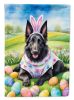 Belgian Sheepdog Easter Egg Hunt House Flag Large Porch Sleeve Pole Decorative Outside Yard Banner Artwork Wall Hanging, Polyester, House Size