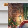 Bullmastiff and Santa Claus House Flag Large Porch Sleeve Pole Decorative Outside Yard Banner Artwork Wall Hanging, Polyester, House Size, Multicolor