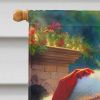 American Eskimo and Santa Claus House Flag Large Porch Sleeve Pole Decorative Outside Yard Banner Artwork Wall Hanging, Polyester, House Size