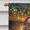 Belgian Tervuren and Santa Claus House Flag Large Porch Sleeve Pole Decorative Outside Yard Banner Artwork Wall Hanging, Polyester, House Size