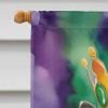 Keeshond King of Mardi Gras House Flag Large Porch Sleeve Pole Decorative Outside Yard Banner Artwork Wall Hanging, Polyester, House Size, Multicolor