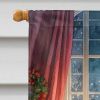 Vizsla and Santa Claus House Flag Large Porch Sleeve Pole Decorative Outside Yard Banner Artwork Wall Hanging, Polyester, House Size, Multicolor