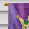 Bearded Collie King of Mardi Gras House Flag Large Porch Sleeve Pole Decorative Outside Yard Banner Artwork Wall Hanging, Polyester, House Size
