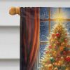 Golden Retriever and Santa Claus House Flag Large Porch Sleeve Pole Decorative Outside Yard Banner Artwork Wall Hanging, Polyester, House Size