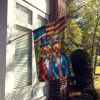 All American Chesapeake Bay Retriever House Flag Large Porch Sleeve Pole Decorative Outside Yard Banner Artwork Wall Hanging, Polyester, House Size