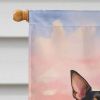 Manchester Terrier Two Hearts House Flag Large Porch Sleeve Pole Decorative Outside Yard Banner Artwork Wall Hanging, Polyester, House Size
