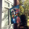 All American Airedale Terrier House Flag Large Porch Sleeve Pole Decorative Outside Yard Banner Artwork Wall Hanging, Polyester, House Size