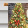 Sheltie and Santa Claus House Flag Large Porch Sleeve Pole Decorative Outside Yard Banner Artwork Wall Hanging, Polyester, House Size, Multicolor