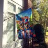 All American German Shepherd House Flag Large Porch Sleeve Pole Decorative Outside Yard Banner Artwork Wall Hanging, Polyester, House Size, Multicolor