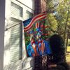 All American Scottish Deerhound House Flag Large Porch Sleeve Pole Decorative Outside Yard Banner Artwork Wall Hanging, Polyester, House Size