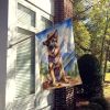 German Shepherd Cowboy Welcome House Flag Large Porch Sleeve Pole Decorative Outside Yard Banner Artwork Wall Hanging, Polyester, House Size