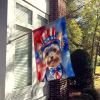 Yorkshire Terrier Patriotic American House Flag Large Porch Sleeve Pole Decorative Outside Yard Banner Artwork Wall Hanging, Polyester, House Size