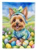 Silky Terrier Easter Egg Hunt House Flag Large Porch Sleeve Pole Decorative Outside Yard Banner Artwork Wall Hanging, Polyester, House Size