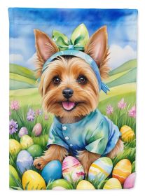 Silky Terrier Easter Egg Hunt House Flag Large Porch Sleeve Pole Decorative Outside Yard Banner Artwork Wall Hanging, Polyester, House Size
