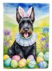 Scottish Terrier Easter Egg Hunt House Flag Large Porch Sleeve Pole Decorative Outside Yard Banner Artwork Wall Hanging, Polyester, House Size
