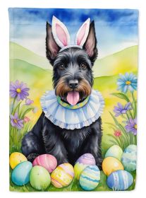 Scottish Terrier Easter Egg Hunt House Flag Large Porch Sleeve Pole Decorative Outside Yard Banner Artwork Wall Hanging, Polyester, House Size