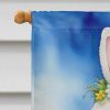 Samoyed Easter Egg Hunt House Flag Large Porch Sleeve Pole Decorative Outside Yard Banner Artwork Wall Hanging, Polyester, House Size, Multicolor
