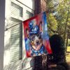 Australian Cattle Dog Patriotic American House Flag Large Porch Sleeve Pole Decorative Outside Yard Banner Artwork Wall Hanging, Polyester, House Size