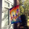 Iris in Color House Flag Large Porch Sleeve Pole Decorative Outside Yard Banner Artwork Wall Hanging, Polyester, House Size, Multicolor