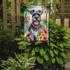 Schnauzer Luau Garden Flag Mailbox Flag Decorative Yard Flag Banner Outside Patio Artwork Yard Flower Beds, Garden Size, Multicolor
