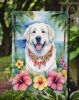 Great Pyrenees Luau Garden Flag Mailbox Flag Decorative Yard Flag Banner Outside Patio Artwork Yard Flower Beds, Garden Size, Multicolor