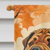 Shar Pei Fall House Flag Large Porch Sleeve Pole Decorative Outside Yard Banner Artwork Wall Hanging, Polyester, House Size, Multicolor