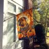 Shar Pei Fall House Flag Large Porch Sleeve Pole Decorative Outside Yard Banner Artwork Wall Hanging, Polyester, House Size, Multicolor