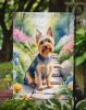Silky Terrier Spring Path Garden Flag Mailbox Flag Decorative Yard Flag Banner Outside Patio Artwork Yard Flower Beds, Garden Size, Multicolor