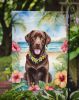 Chocolate Labrador Retriever Luau Garden Flag Mailbox Flag Decorative Yard Flag Banner Outside Patio Artwork Yard Flower Beds, Garden Size, Multicolor