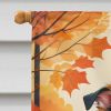 Jack Russell Terrier Fall House Flag Large Porch Sleeve Pole Decorative Outside Yard Banner Artwork Wall Hanging, Polyester, House Size, Multicolor