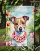 Jack Russell Terrier Luau Garden Flag Mailbox Flag Decorative Yard Flag Banner Outside Patio Artwork Yard Flower Beds, Garden Size, Multicolor