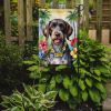 German Wirehaired Pointer Luau Garden Flag Mailbox Flag Decorative Yard Flag Banner Outside Patio Artwork Yard Flower Beds, Garden Size, Multicolor