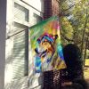 Collie Hippie Dawg House Flag Large Porch Sleeve Pole Decorative Outside Yard Banner Artwork Wall Hanging, Polyester, House Size, Multicolor