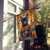 Black French Bulldog Fall House Flag Large Porch Sleeve Pole Decorative Outside Yard Banner Artwork Wall Hanging, Polyester, House Size, Multicolor