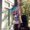 Poodle Hippie Dawg House Flag Large Porch Sleeve Pole Decorative Outside Yard Banner Artwork Wall Hanging, Polyester, House Size, Multicolor