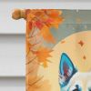 White German Shepherd Fall House Flag Large Porch Sleeve Pole Decorative Outside Yard Banner Artwork Wall Hanging, Polyester, House Size, Multicolor