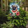 Pug Luau Garden Flag Mailbox Flag Decorative Yard Flag Banner Outside Patio Artwork Yard Flower Beds, Garden Size, Multicolor