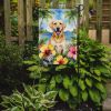 Yellow Labrador Retriever Luau Garden Flag Mailbox Flag Decorative Yard Flag Banner Outside Patio Artwork Yard Flower Beds, Garden Size, Multicolor