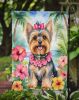 Yorkshire Terrier Luau Garden Flag Mailbox Flag Decorative Yard Flag Banner Outside Patio Artwork Yard Flower Beds, Garden Size, Multicolor