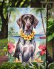 German Shorthaired Pointer Luau Garden Flag Mailbox Flag Decorative Yard Flag Banner Outside Patio Artwork Yard Flower Beds, Garden Size, Multicolor