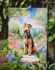 Airedale Terrier Spring Garden Garden Flag Mailbox Flag Decorative Yard Flag Banner Outside Patio Artwork Yard Flower Beds, Garden Size, Multicolor