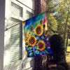 Sunflowers in Color House Flag Large Porch Sleeve Pole Decorative Outside Yard Banner Artwork Wall Hanging, Polyester, House Size, Multicolor