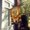 Yellow Labrador Retriever Fall House Flag Large Porch Sleeve Pole Decorative Outside Yard Banner Artwork Wall Hanging, Polyester, House Size