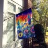 Eryngium in Color House Flag Large Porch Sleeve Pole Decorative Outside Yard Banner Artwork Wall Hanging, Polyester, House Size, Multicolor
